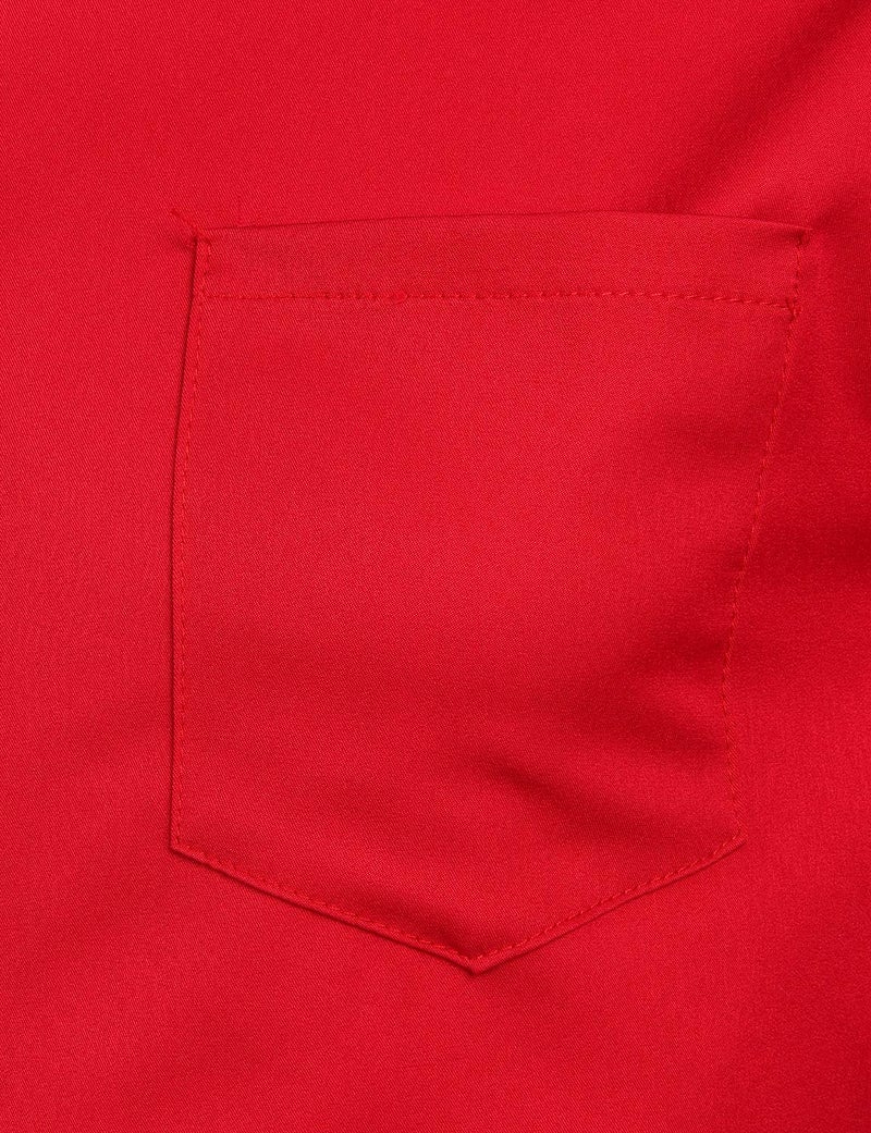 ZEROYAA Men's Banded Collar Slim Fit Long Sleeve Casual Button Down Dress Shirts with Pocket ZLCL09 Red X-Large - Image 4